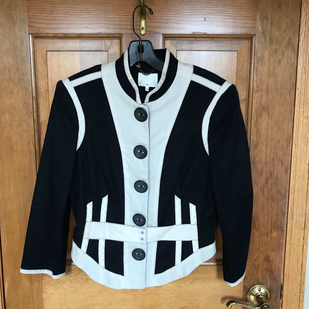 3.1 Phillip Lim Black and White fitted blazer